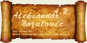 Aleksandar Mazulović vizit kartica